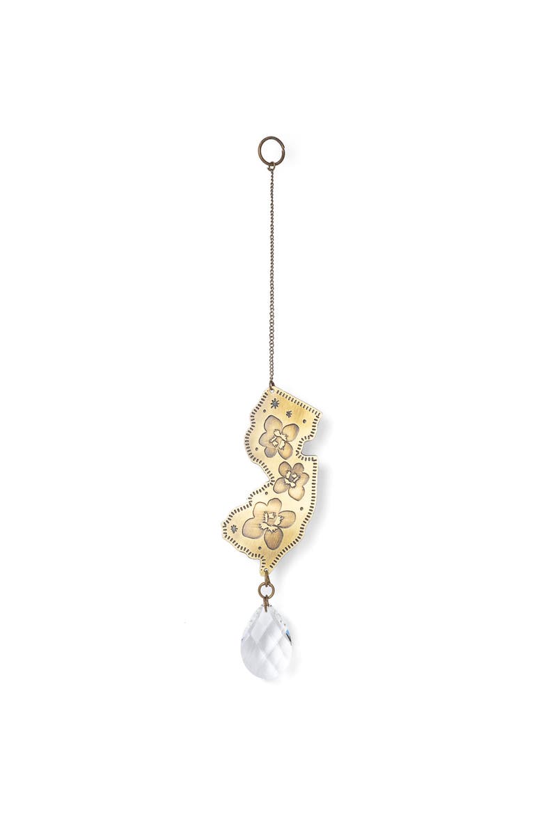 New Jersey State Violet Engraved Suncatcher, Main, color, Brass