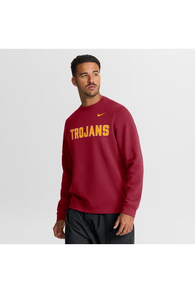 Men's Nike Cardinal USC Trojans 2026 Sideline Club Sweatshirt, Main, color, Cardinal
