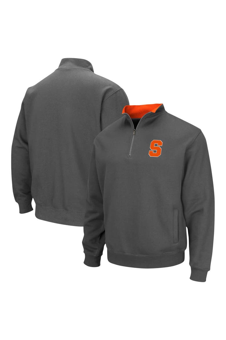 Men's Colosseum Charcoal Syracuse Orange Tortugas Team Logo Quarter-Zip Jacket, Main, color, Charcoal