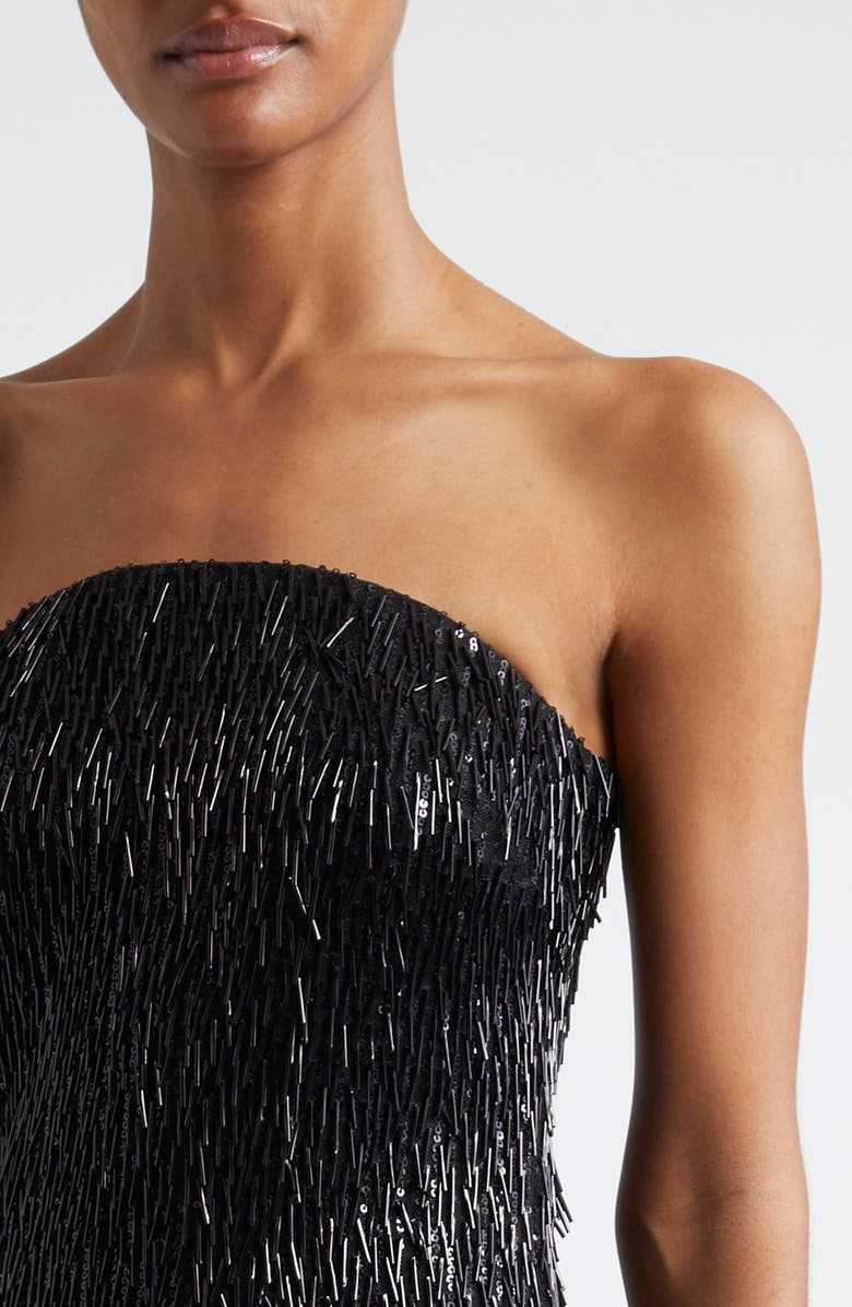 Ramy Brook Victaria Metallic Fringe Strapless Minidress, Alternate, color, 