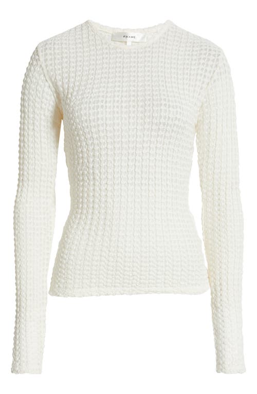 Frame Womens The Popcorn Textured Stretch-cotton Blend Top Alabaster In Alabaster