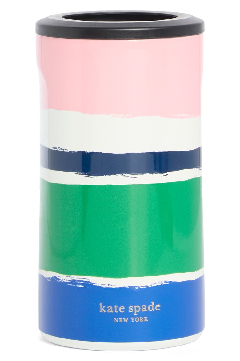 Striped Stainless Steel Can Koozie, Main, color, MULTI