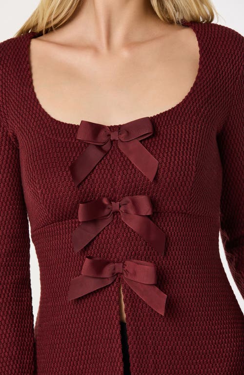 Astr The Label Split Front Bow Top In Brown