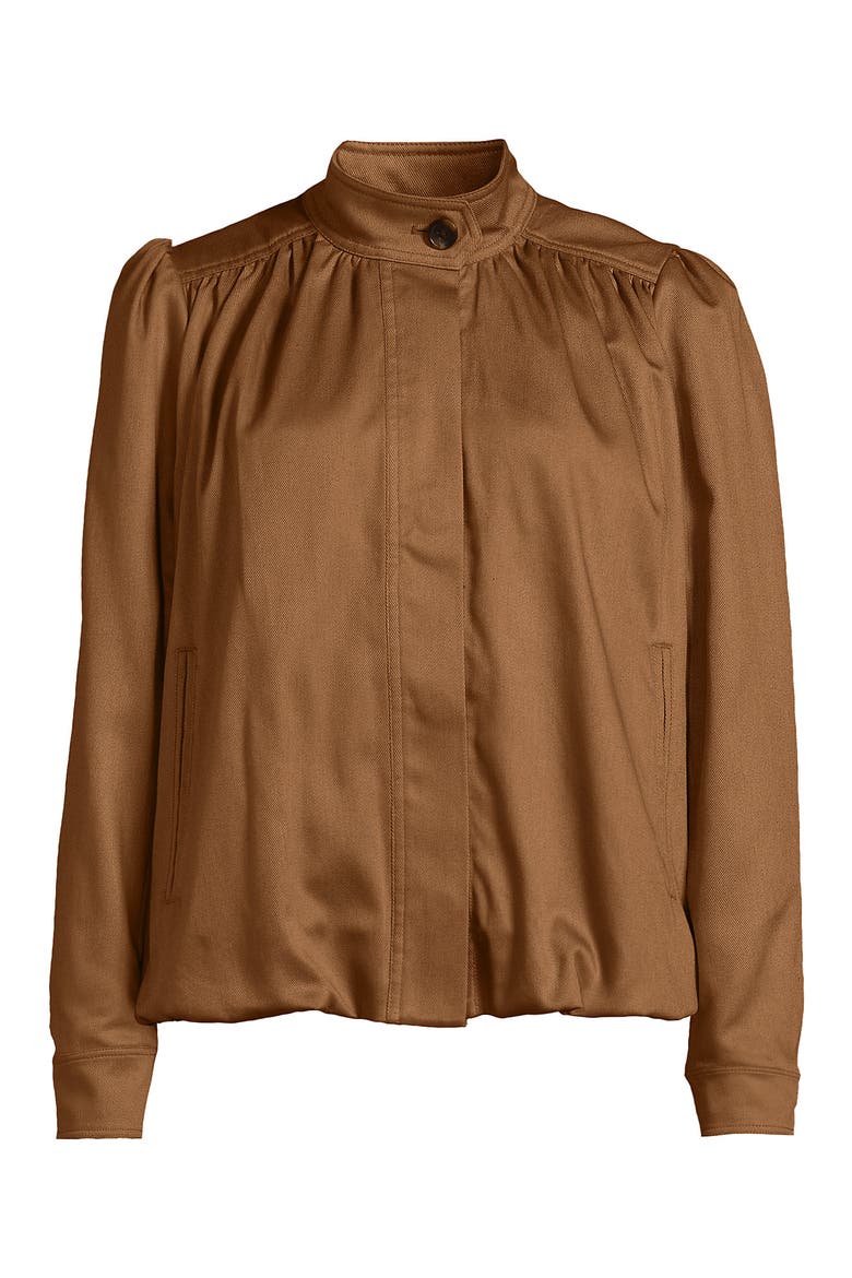 Drapey Twill Bubble Hem Jacket, Alternate, color, Canyon Camel
