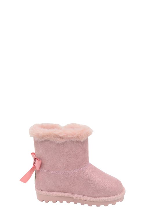 Bearpaw Kids' Suede Faux Fur Lined Boot In Pink