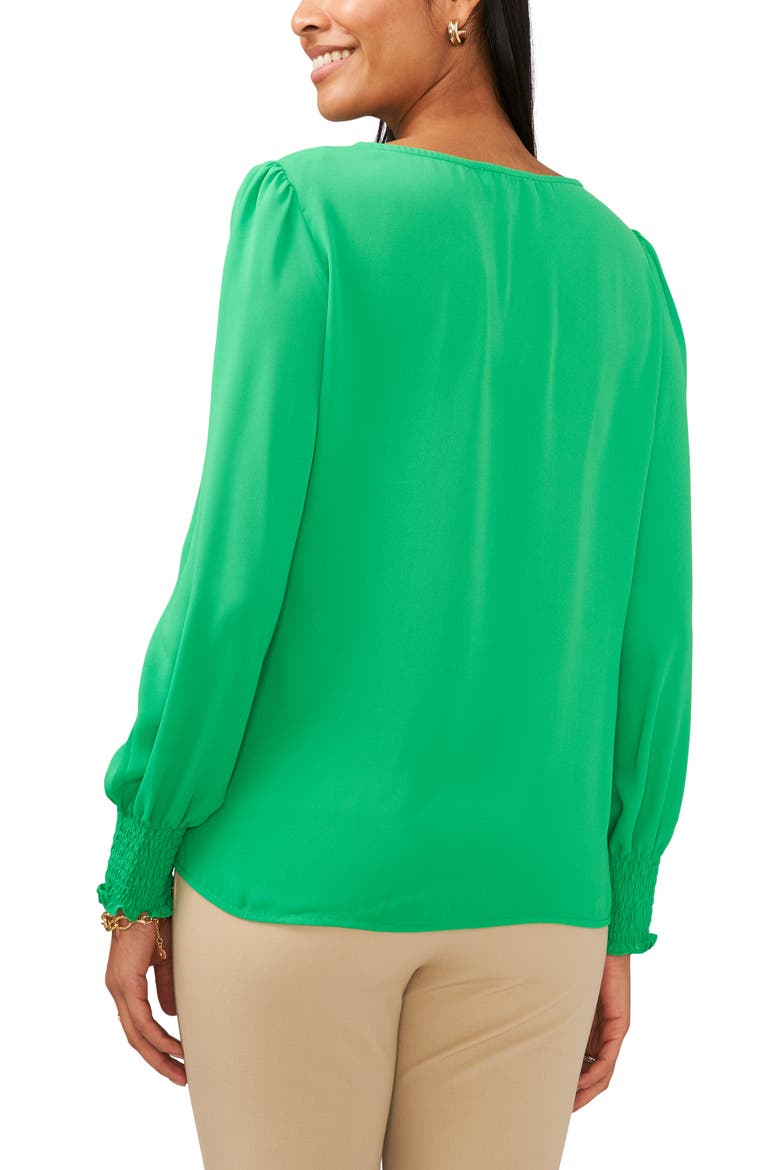 Smocked Cuff Top, Alternate, color, VIVID GREEN