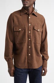 Drake's Relaxed Wool Button-Up Shirt