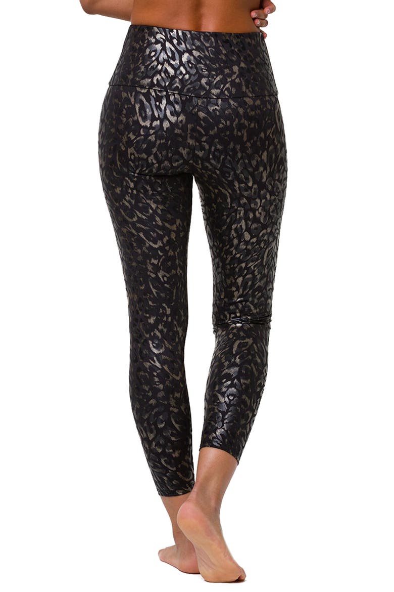 Animal Foil High Waist Leggings, Alternate, color, MERCURY
