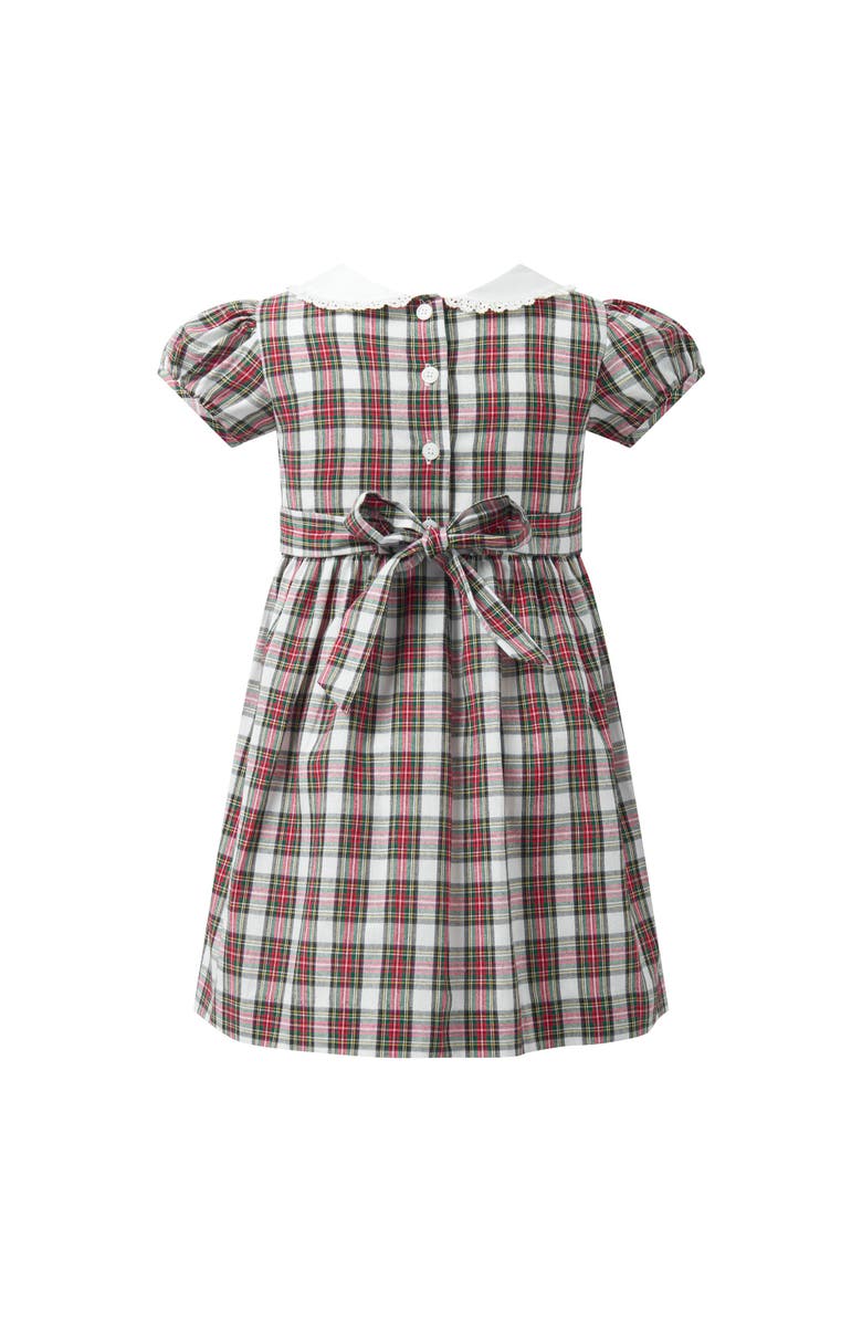 Rachel Riley Ivory Tartan Frill Front Dress, Alternate, color, Red