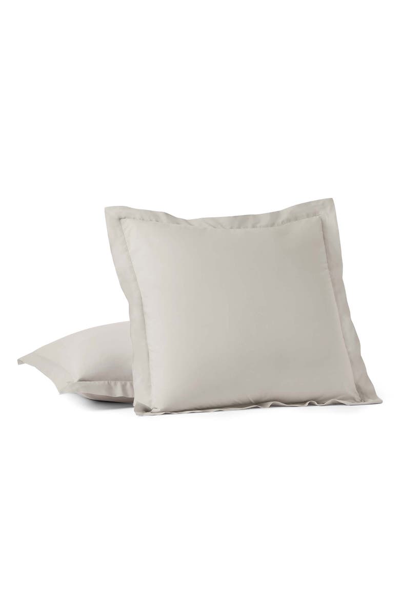 Coyuchi 300 Thread Count Organic Cotton Percale Euro Sham, Main, color, Stone