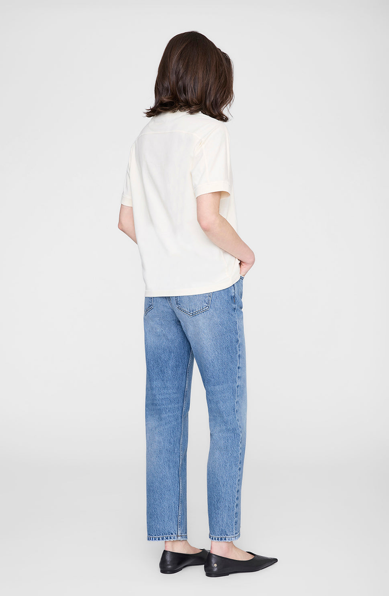 ANINE BING Jaylin Collegiate Tee, Alternate, color, Washed Cream