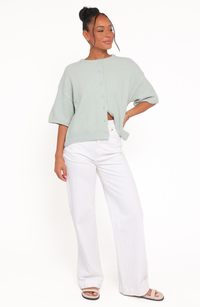 Petal & Pup Lilith Elbow Sleeve Cardigan, Alternate, color, Sage