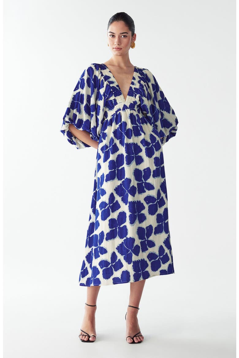 Vera Midi Dress, Alternate, color, Blue Wildflower