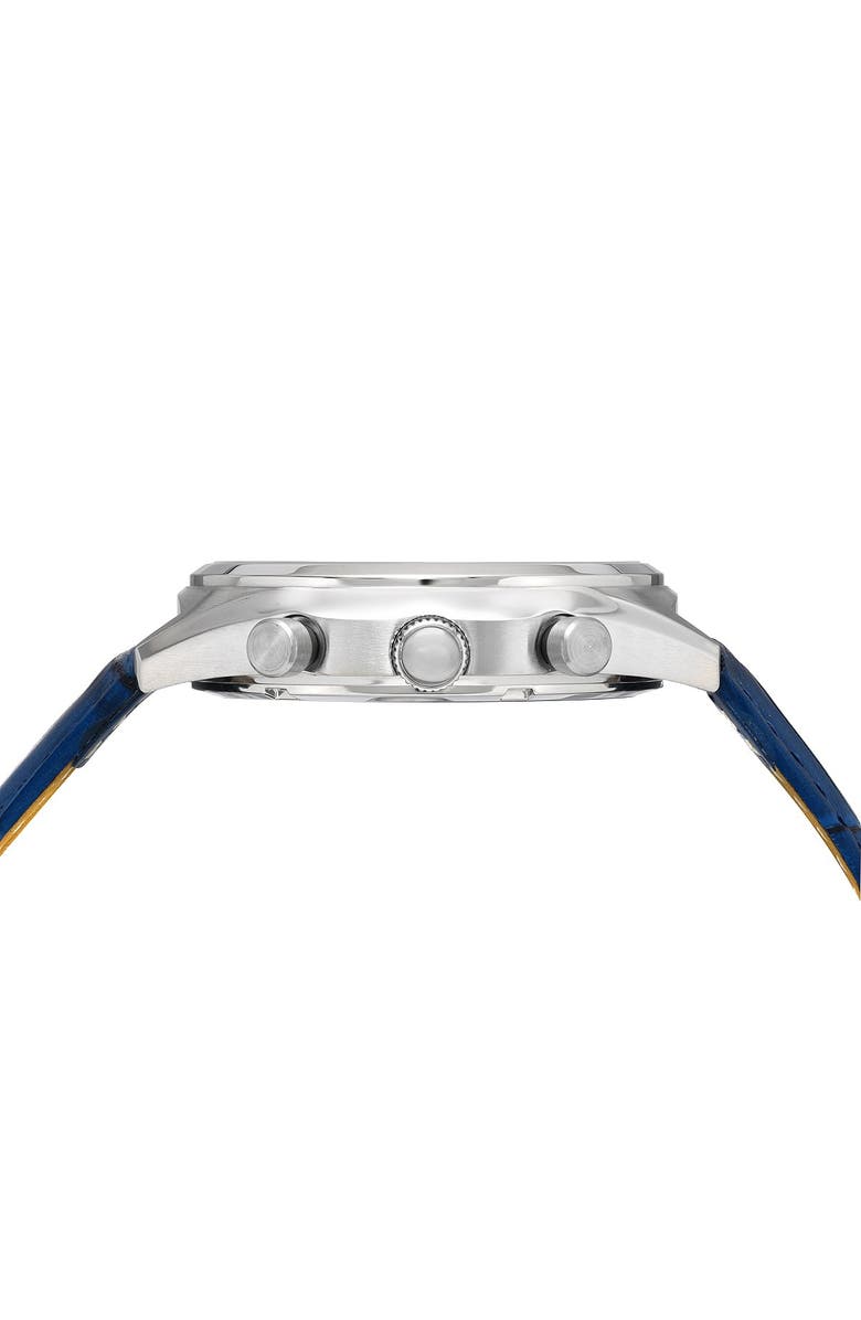 PORSAMO BLEU Men's Dylan Miyota Quartz Croc Embossed Leather Strap Watch, 41mm, Alternate, color,