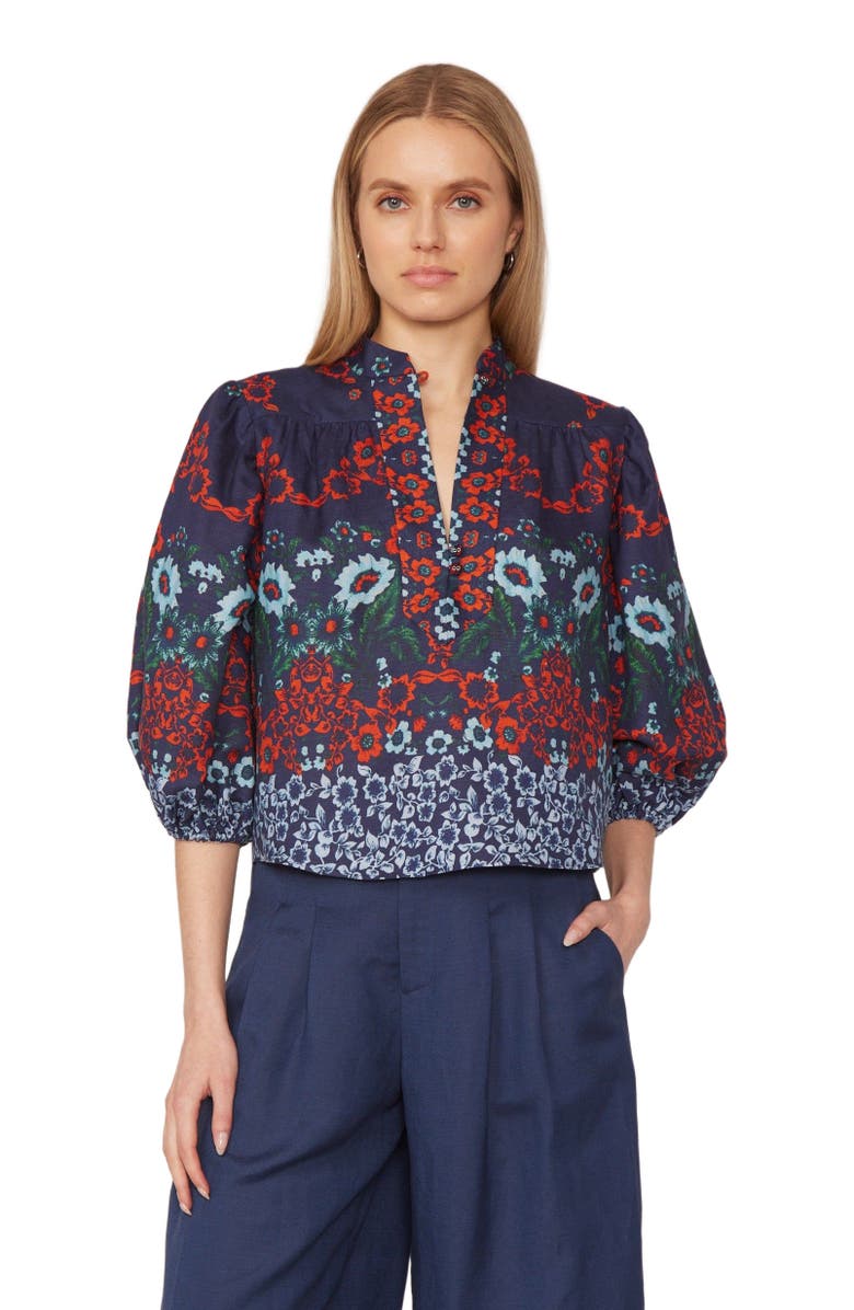 Gilner Farrar Bethany Blouse, Alternate, color, The Dutchess Print