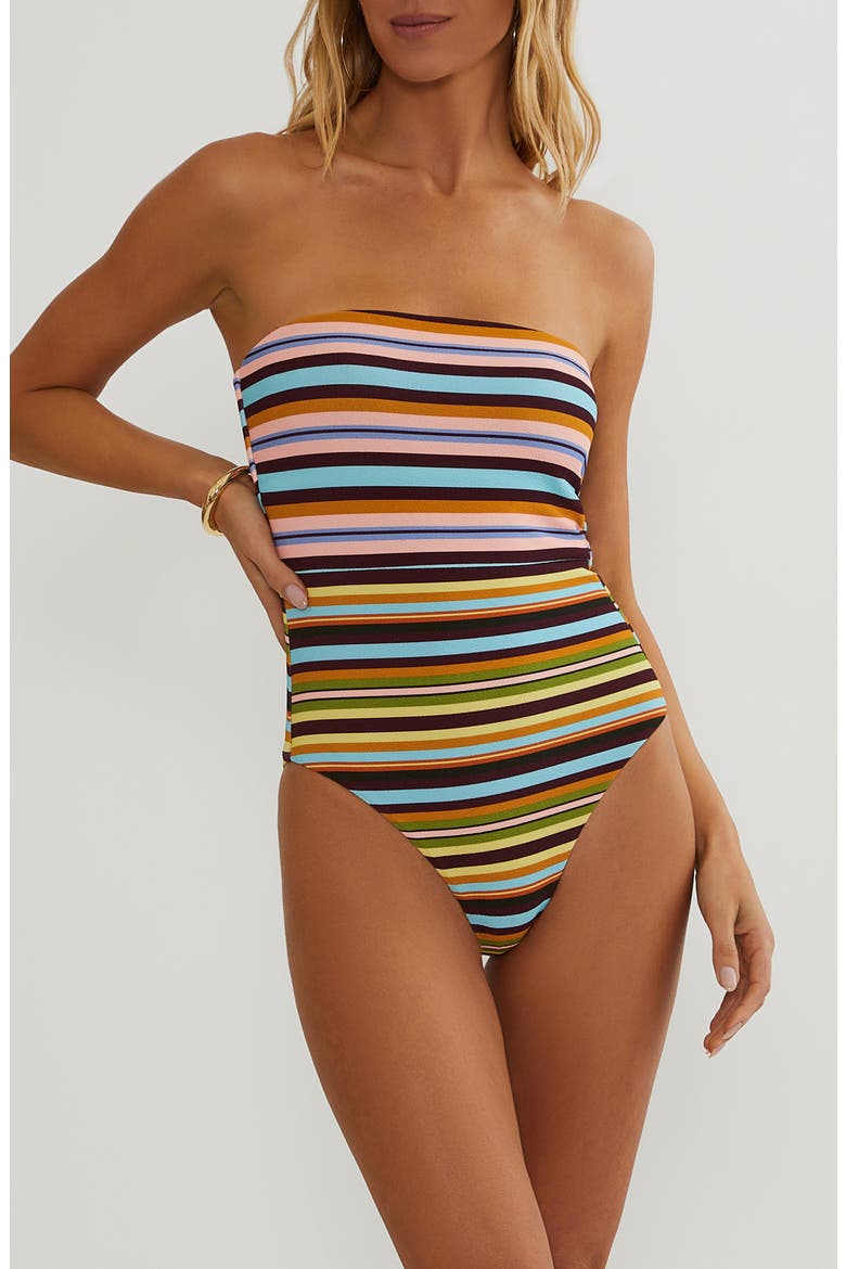 Amber One-Piece Swimsuit, Main, color, PARADISE STRIPE
