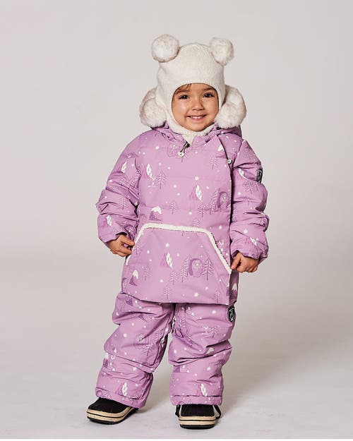 Deux Par Deux Two-piece Snug Snowsuit Bear In Pink