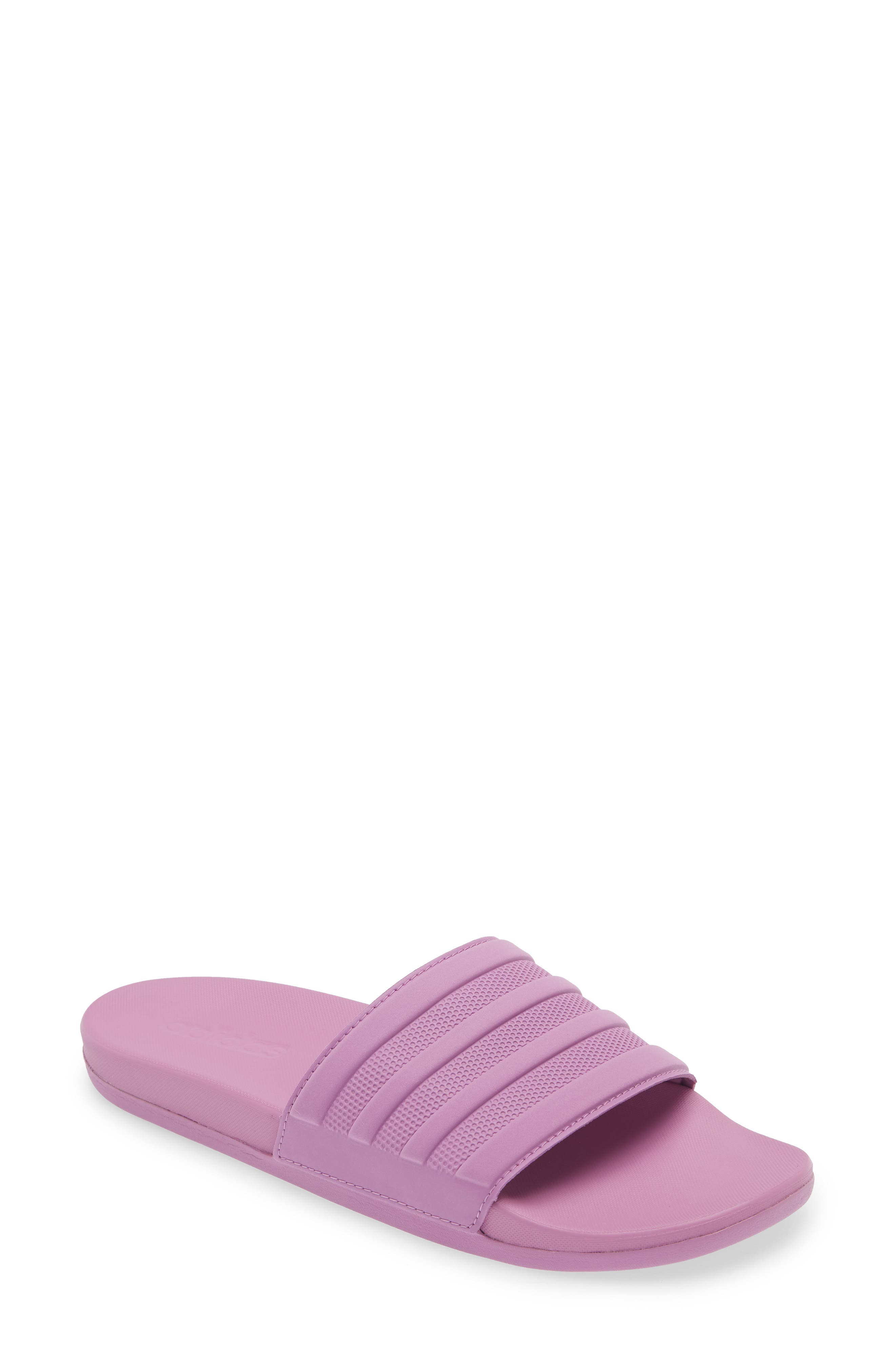 adidas Adilette Comfort Slide Sandal, Main, color, Purple/Purple/Purple