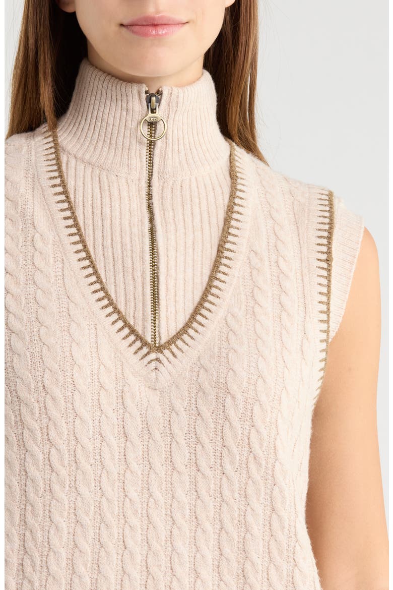 Rylynn Quarter-Zip Sleeveless Minidress, Alternate, color, OATMEAL HEATHER