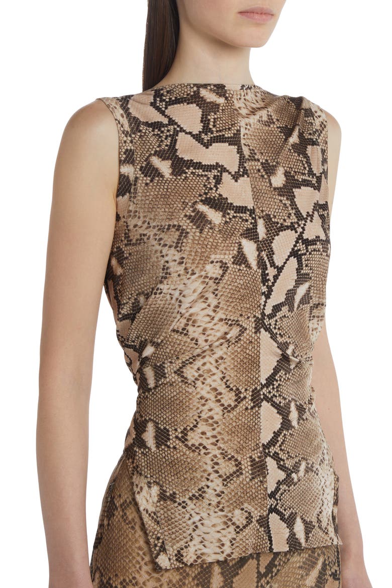 Python Print Backless Jersey Top, Alternate, color, 2203 MULTICOLOR BROWN