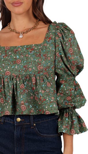 Kenny Bubble Sleeve Crop Top