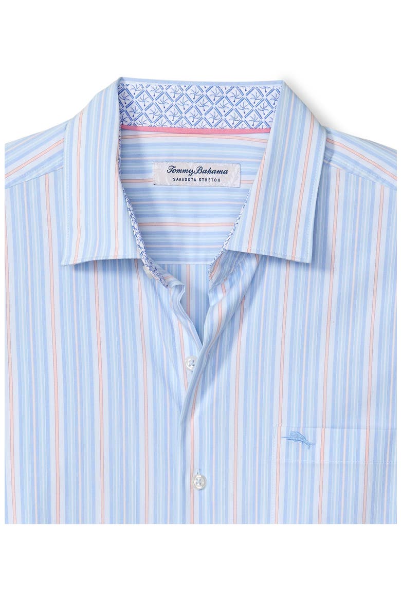 Sarasota Stretch Centera Stripe Button-Up Shirt, Alternate, color, DEW DROP