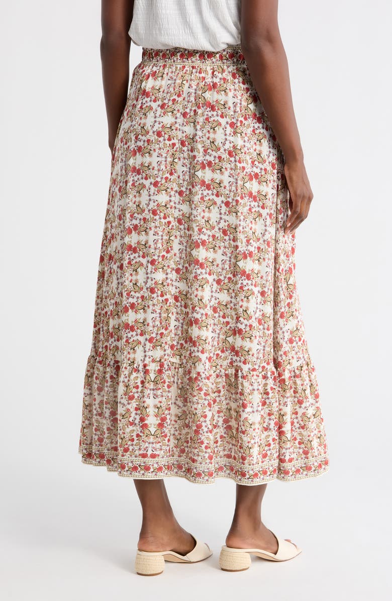 MAX STUDIO Floral Maxi Skirt, Alternate, color, Cream/ Desert Rose Paisley