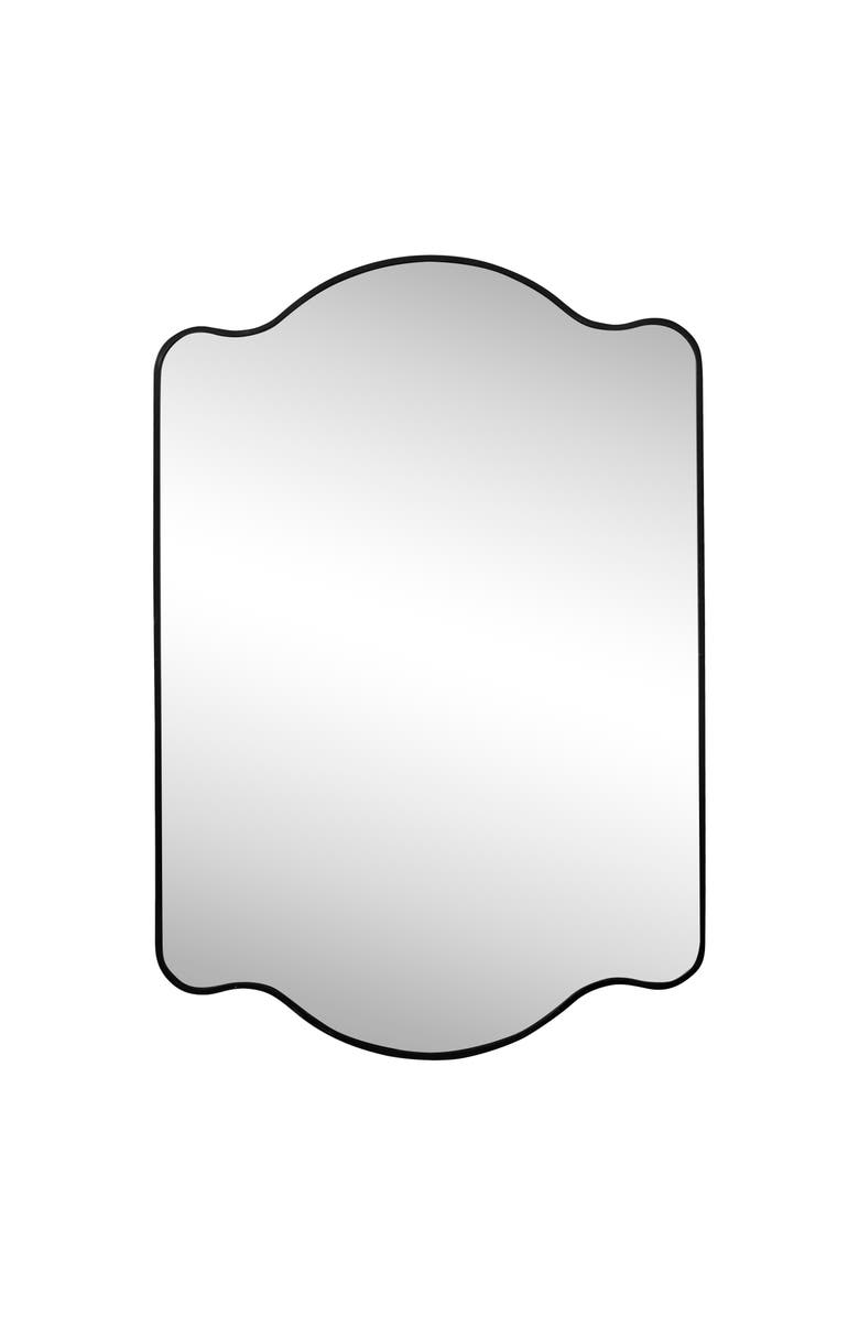 JONATHAN Y Louisa Medium Scalloped Rectangular Metal Framed Wall Mirror, Alternate, color, 