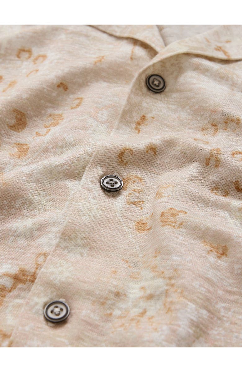 John Varvatos Espino Organic Linen Knit Camp Shirt, Alternate, color, Dew Grey