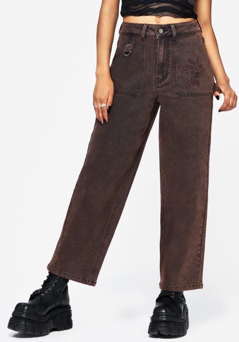 Echo Embroidered Pocket Cropped Jeans