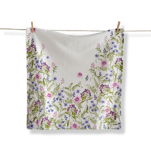 Artisona Blooming Floral Cotton Floursack Dishtowel Multi 27x27 in