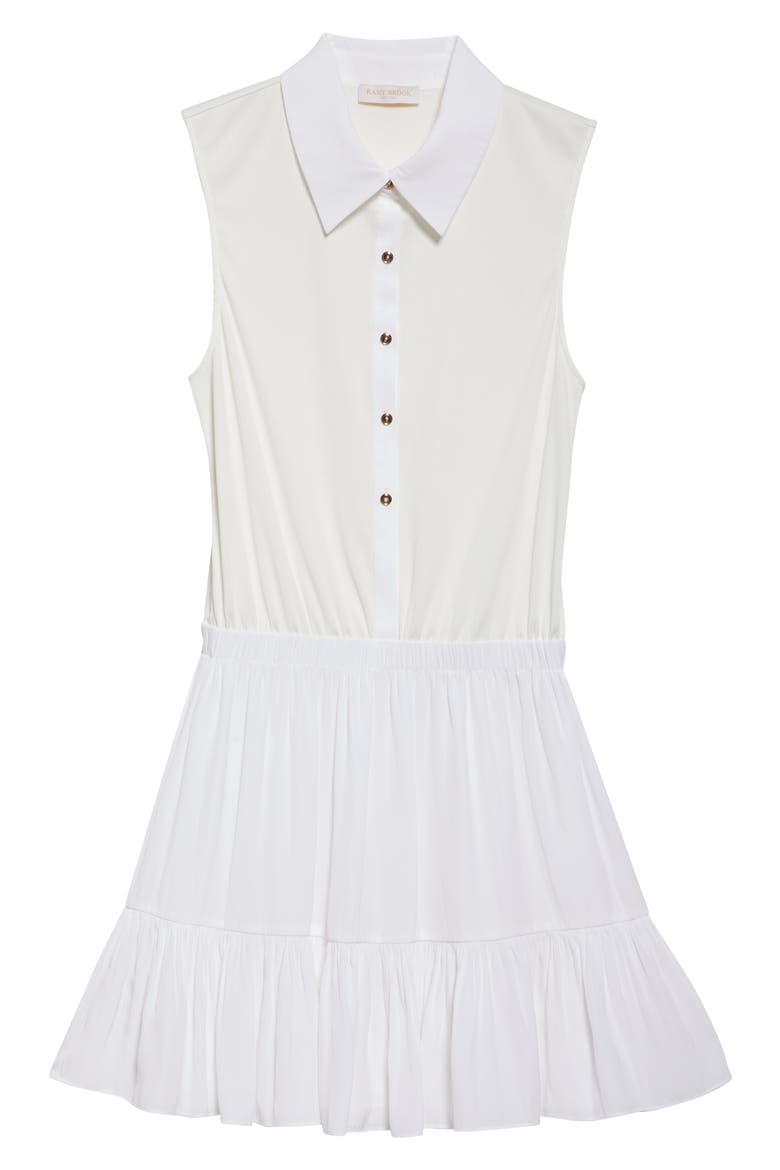 Odette Mixed Media Sleeveless Minidress, Alternate, color, IVORY