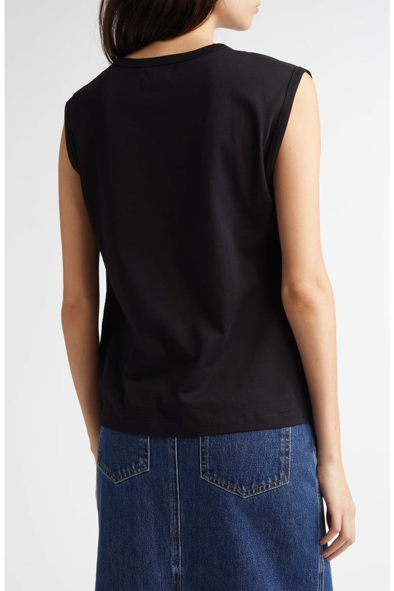 Brani Sleeveless Cotton T-Shirt, Alternate, color, BLACK