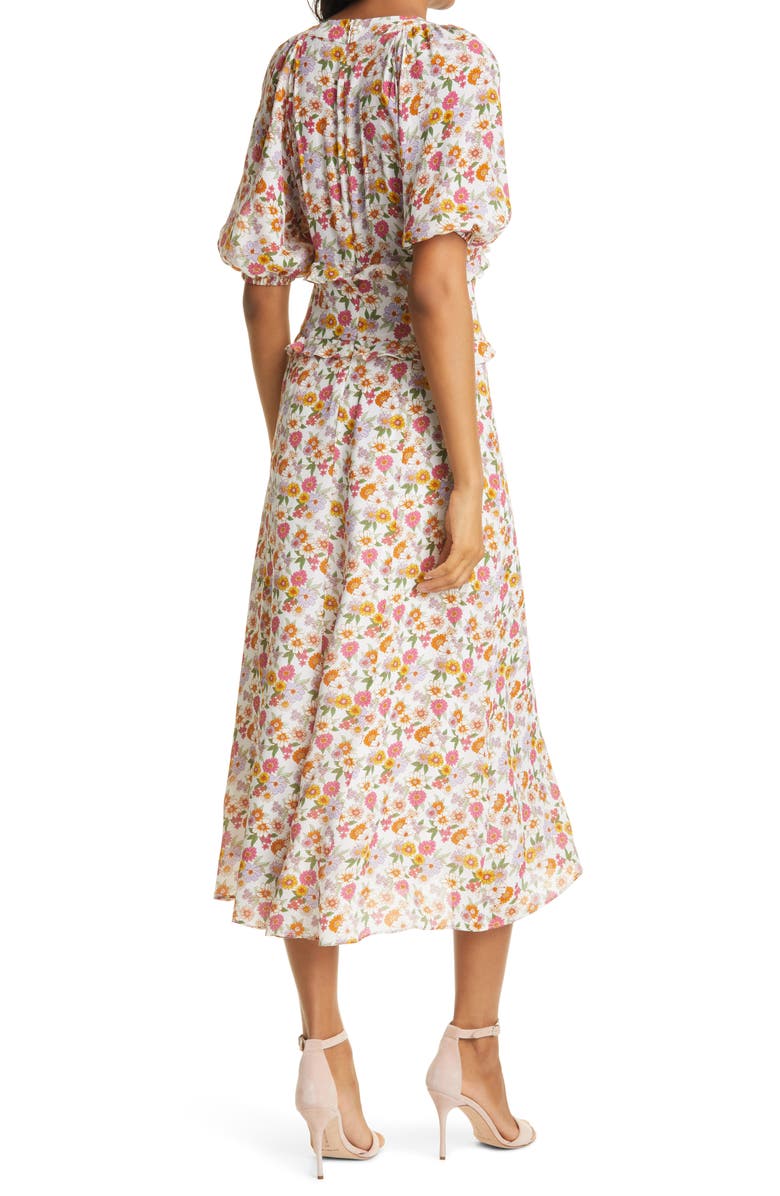 Nicole Miller Sunshine Paradise Floral Midi Dress, Alternate, color, 