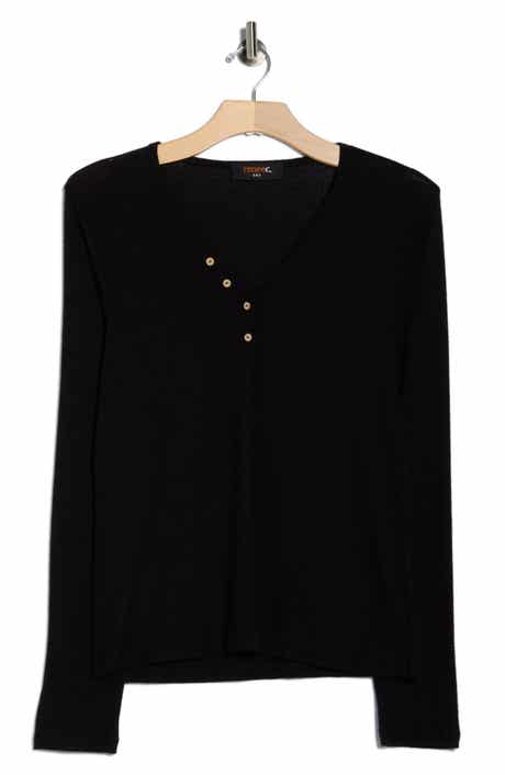 Renee C Rib Knit V-Neck Top