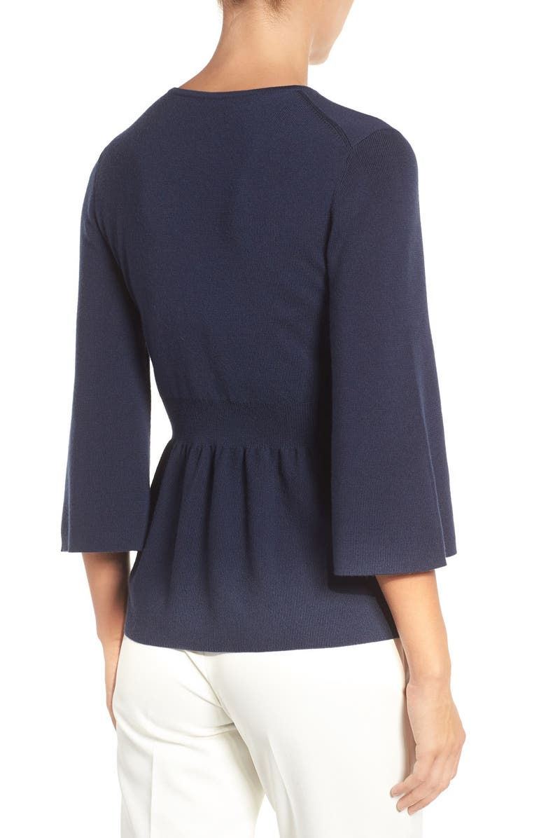 Emerson Rose Bell Sleeve Wool Blend Peplum Sweater, Alternate, color,