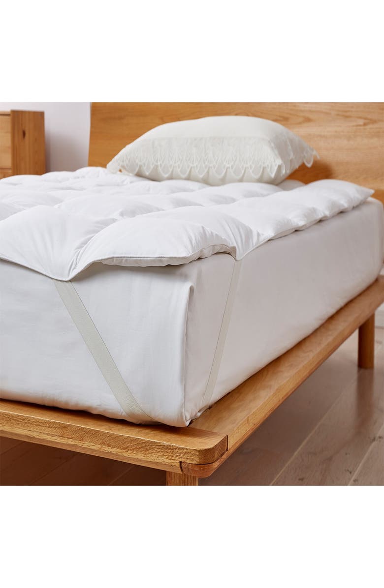 BLUE RIDGE HOME FASHIONS Serta Goose Feather & Down Fiber Featherbed, Alternate, color, White