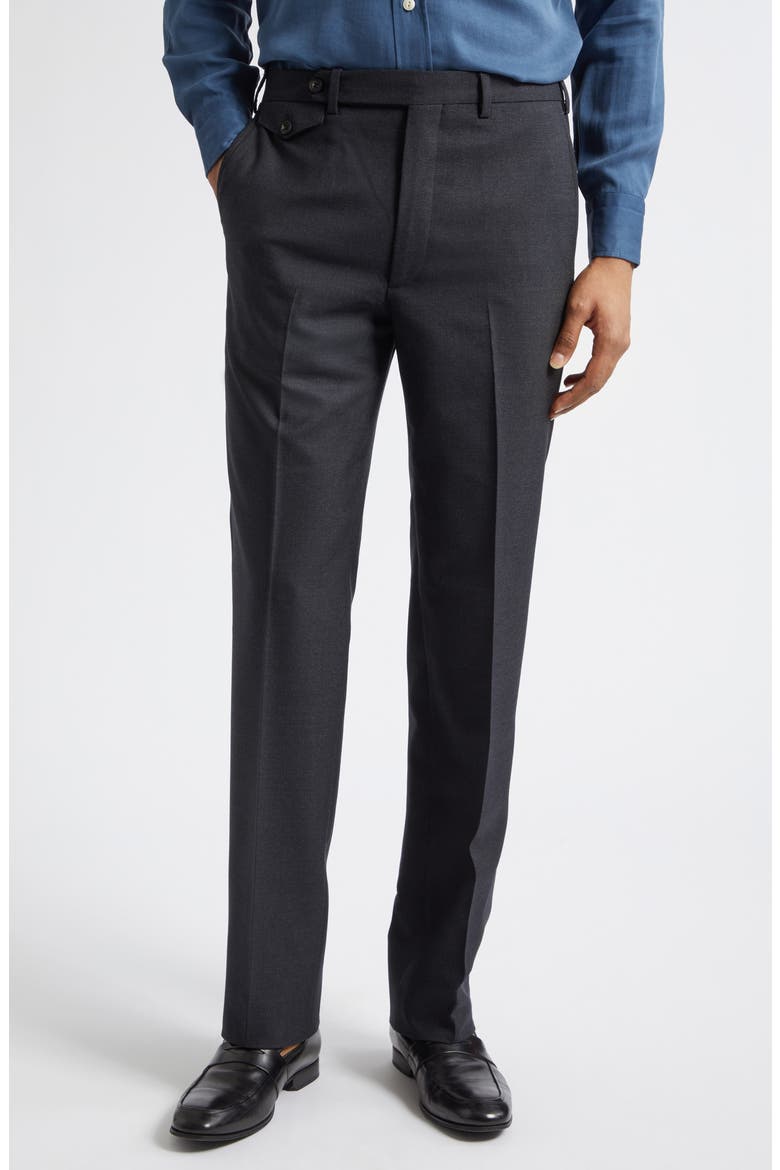 Waverly High Twist Virgin Wool Trousers, Main, color, DNU/CHARCOAL