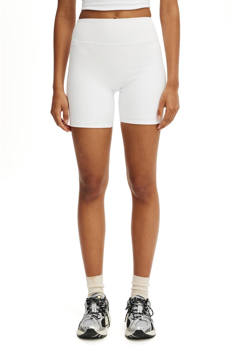 COTTON ON BODY Women's Active Ultra Soft Contour Bike Short, Alternate, color, White