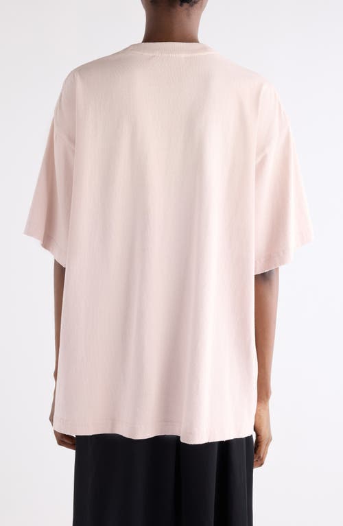 Acne Studios Crew Neck Graphic Print Oversized T-shirt In Pink