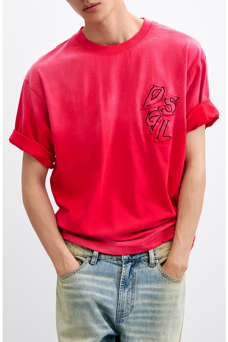 Embroidered Graphic T-shirt, Main, color, BRIGHT RED