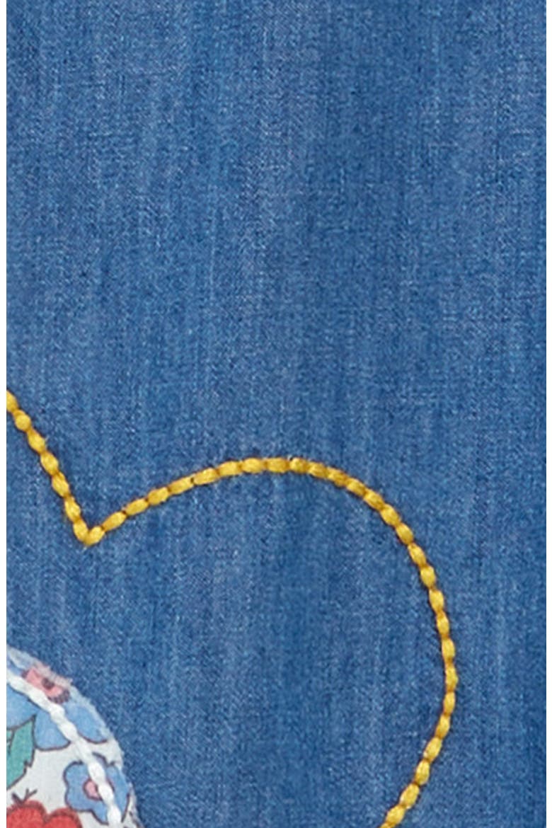Kids' Appliqué Cotton Denim Dress, Alternate, color, CHAMBRAY BLUE FLOWERS