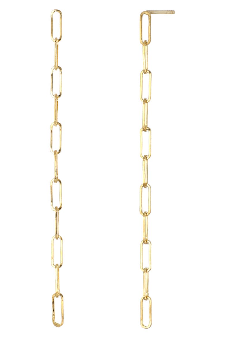 14K Gold Long Chain Earrings (Nordstrom Exclusive), Main, color, YELLOW GOLD