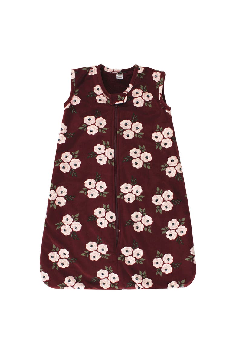 Snuggle-Up Faux Fur Convertible Blanket, Main, color, Burgundy Floral