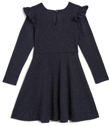Kids' Anna Long Sleeve Sparkle Knit Skater Dress