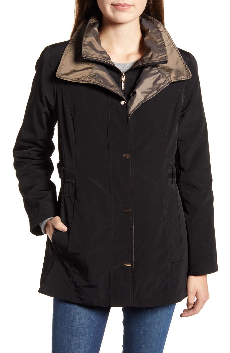 Gallery Raincoat with Removable Hood & Liner, Alternate, color,