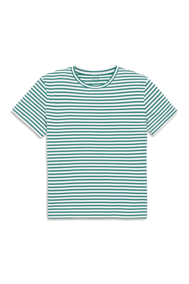 Adult Easy Crewneck Stripe Tee, Alternate, color, Sunwashed Teal White Stripe