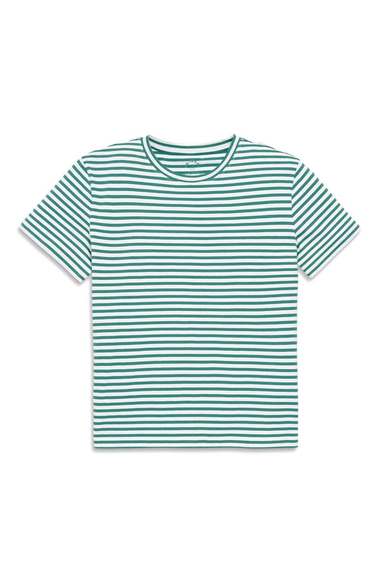 Primary Adult Easy Crewneck Stripe Tee, Alternate, color, Sunwashed Teal White Stripe