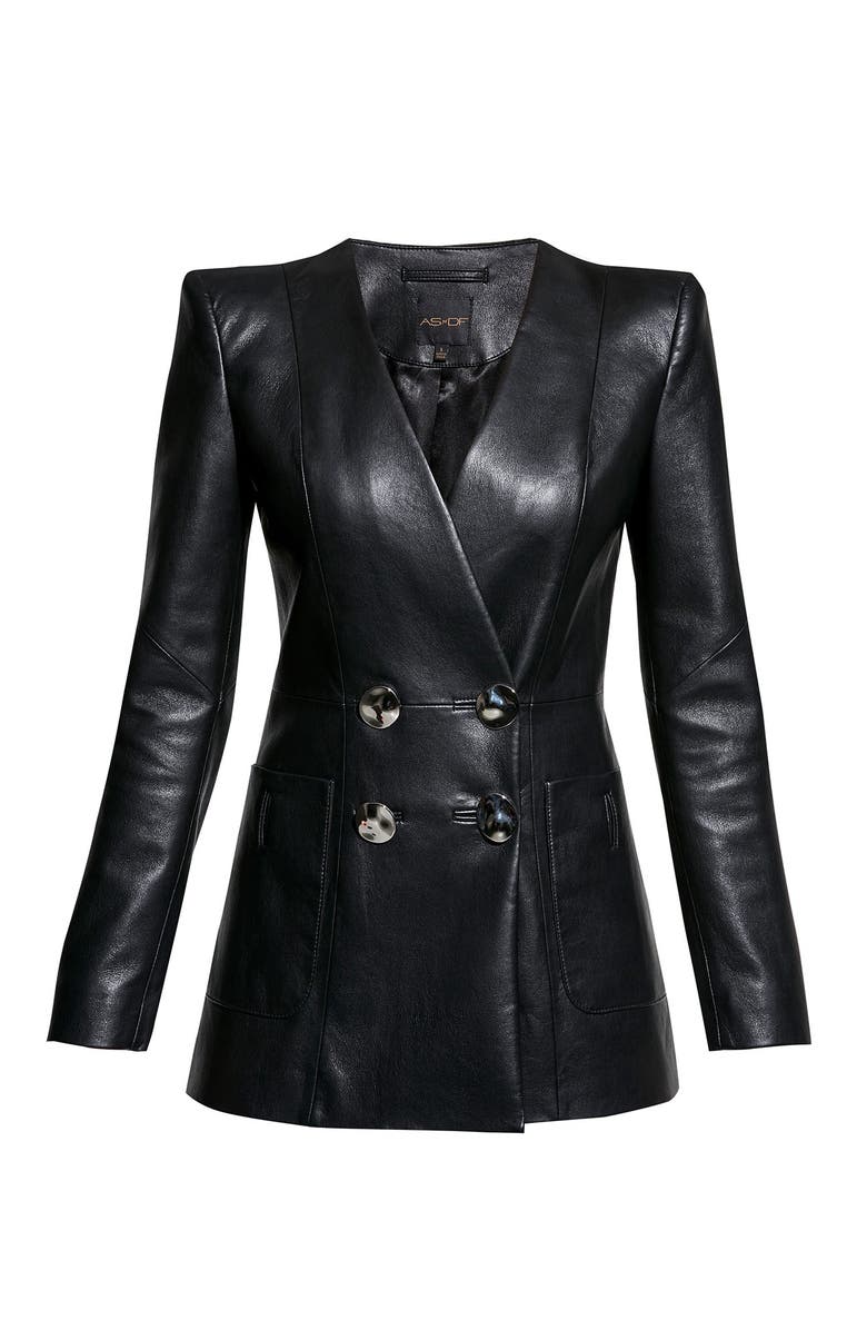 AS by DF Claude Recycled Leather Blazer, Alternate, color, Black