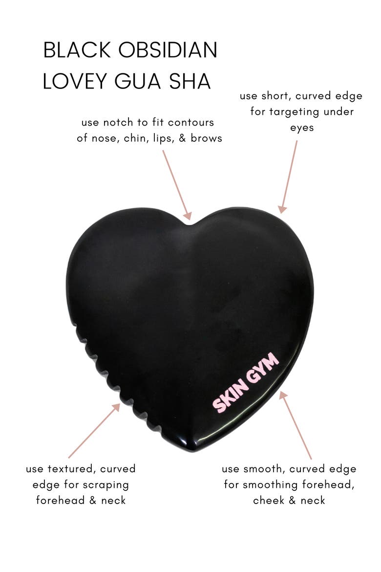 Black Obsidian Lovey Gua Sha Tool, Alternate, color, NO COLOR